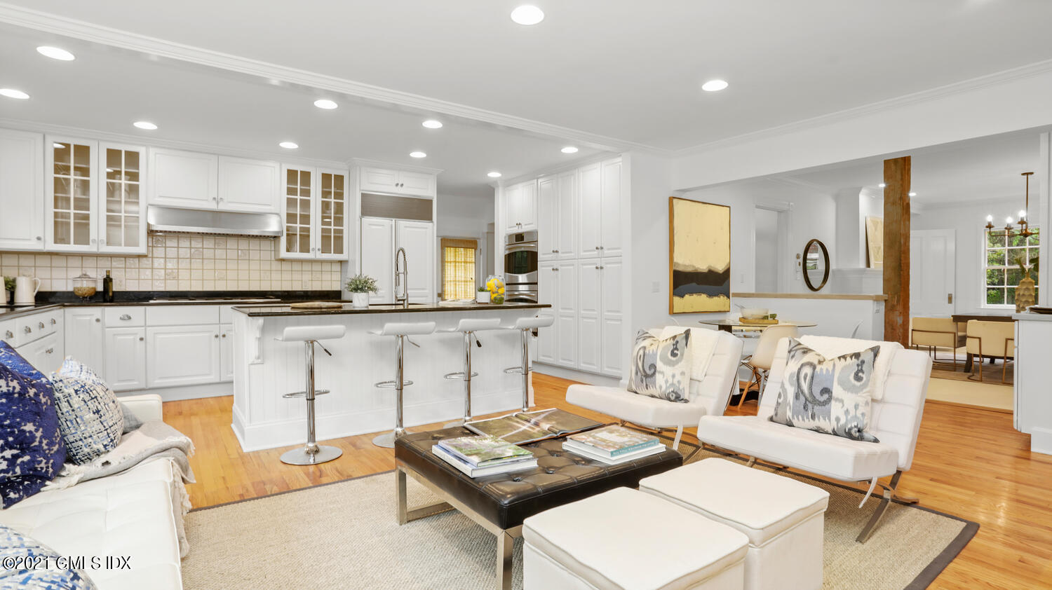 23 Parsonage Road Greenwich, CT 06830 - Photo 9 of 29 a living room with furniture and kitchen view