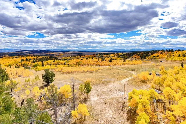 a view of a yard with an ocean view