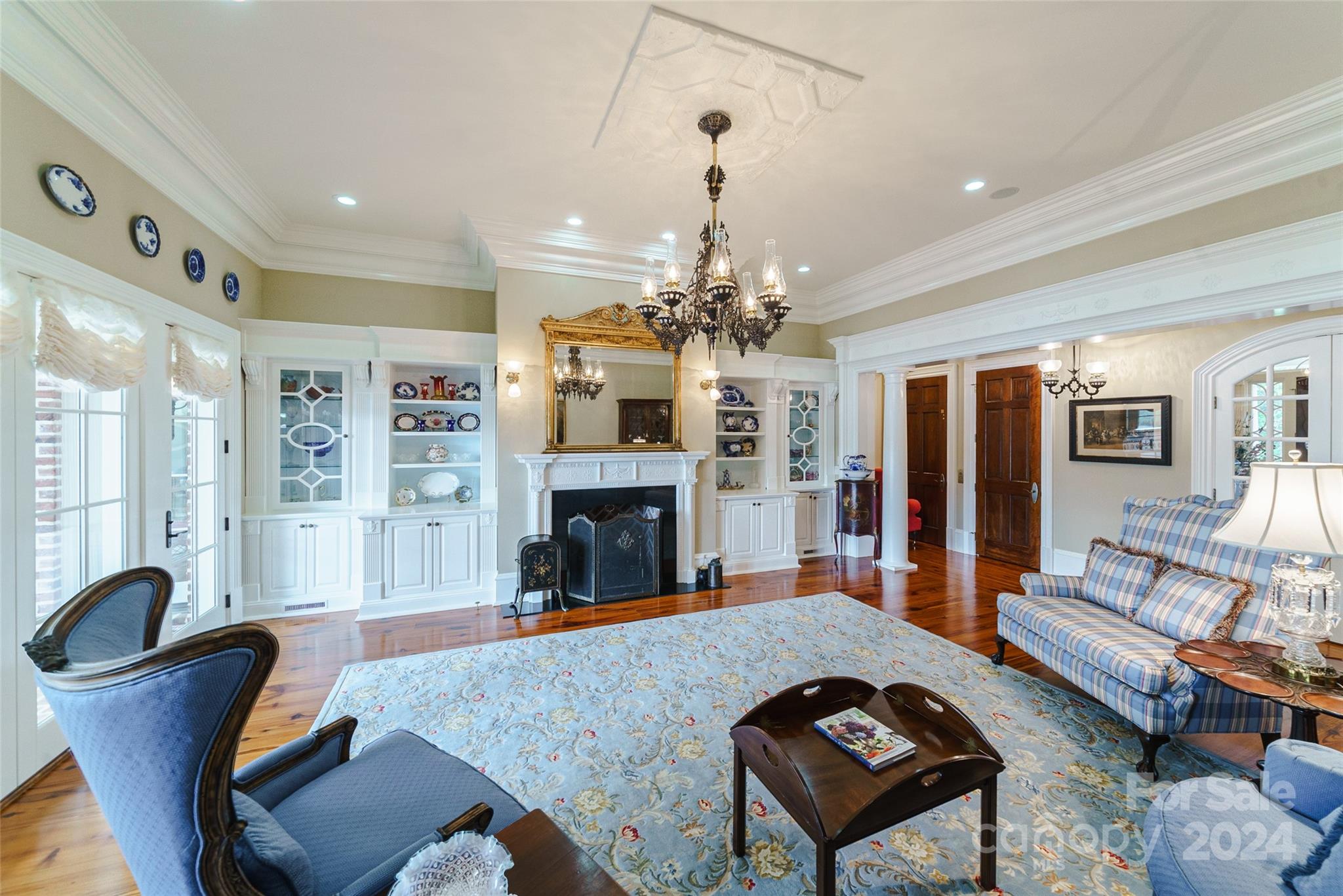 229 Joseph Kershaw Road Eastover, SC 29044 - Photo 10 of 48 a living room with furniture fireplace and dining table