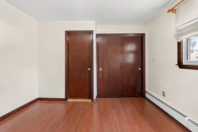 an empty room with closet