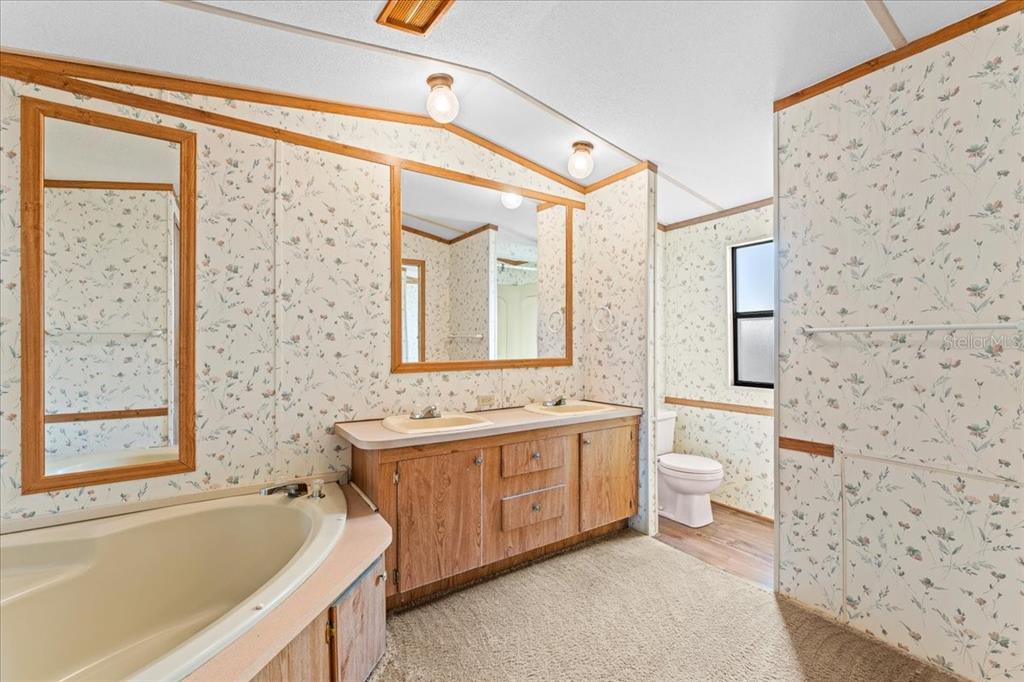 12001 Rhodine Road Riverview, FL 33579 - Photo 26 of 61 a bathroom with a bathtub sink mirror vanity and toilet