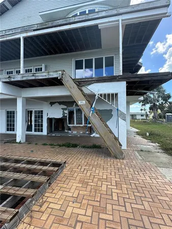 a view of a house with a patio