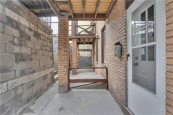 a view of a house with a patio