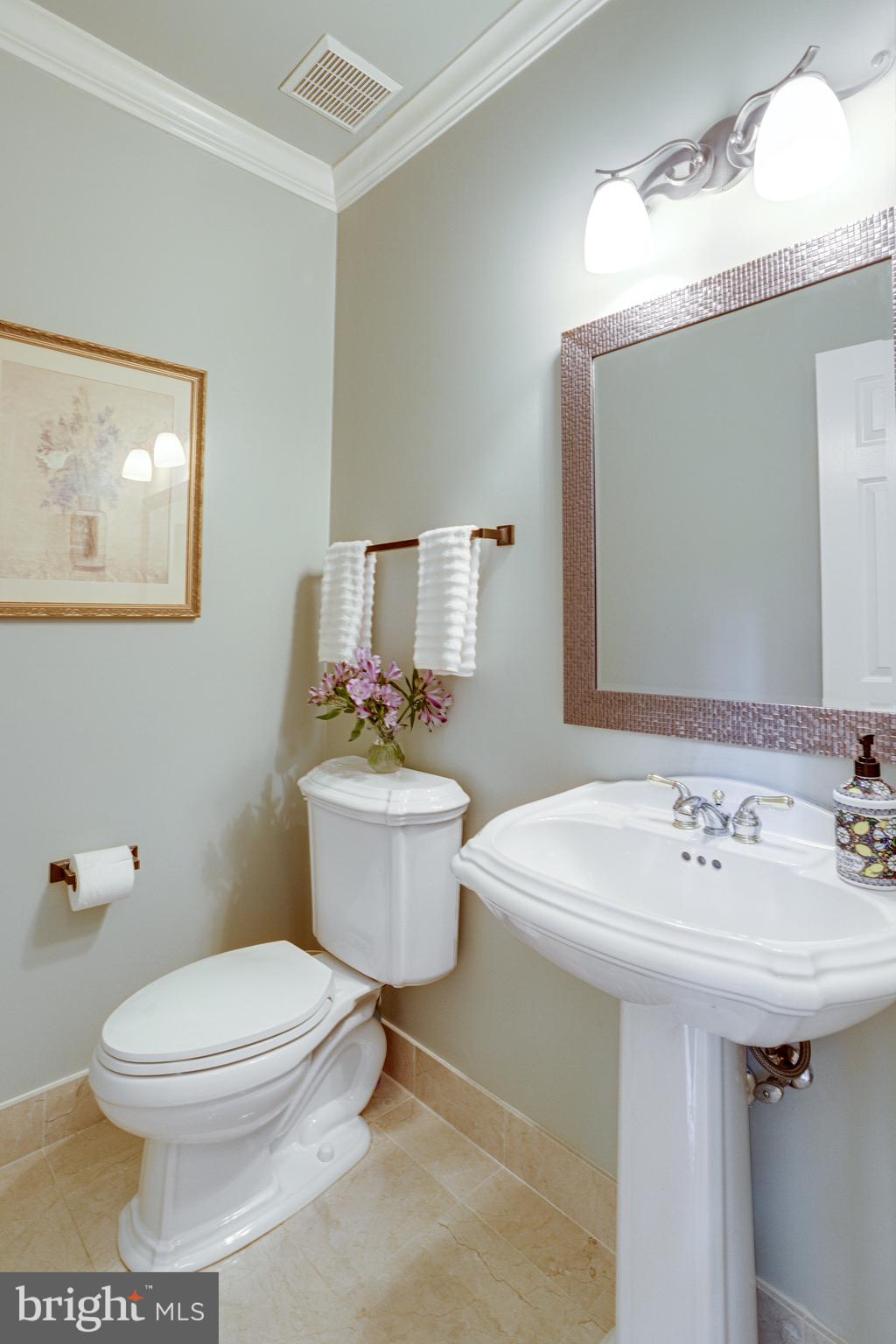 11901 Chapel Road Clifton, VA 20124 - Photo 26 of 98 Elegant Powder Room with Pedestal Sink