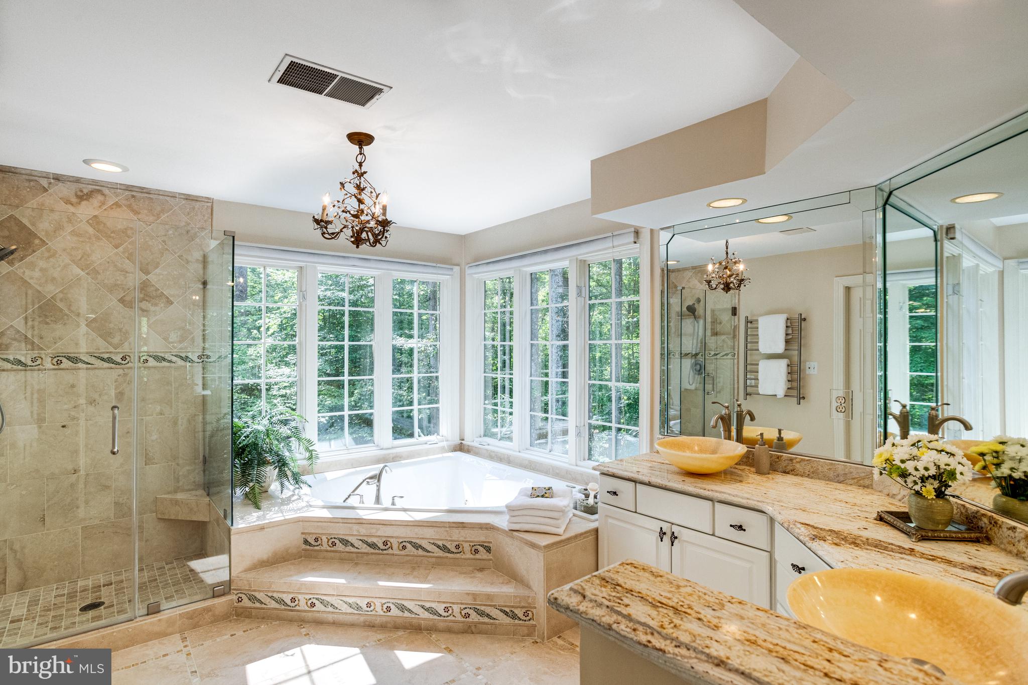 11901 Chapel Road Clifton, VA 20124 - Photo 48 of 98 Primary Bathroom with Natural Stone Travertine