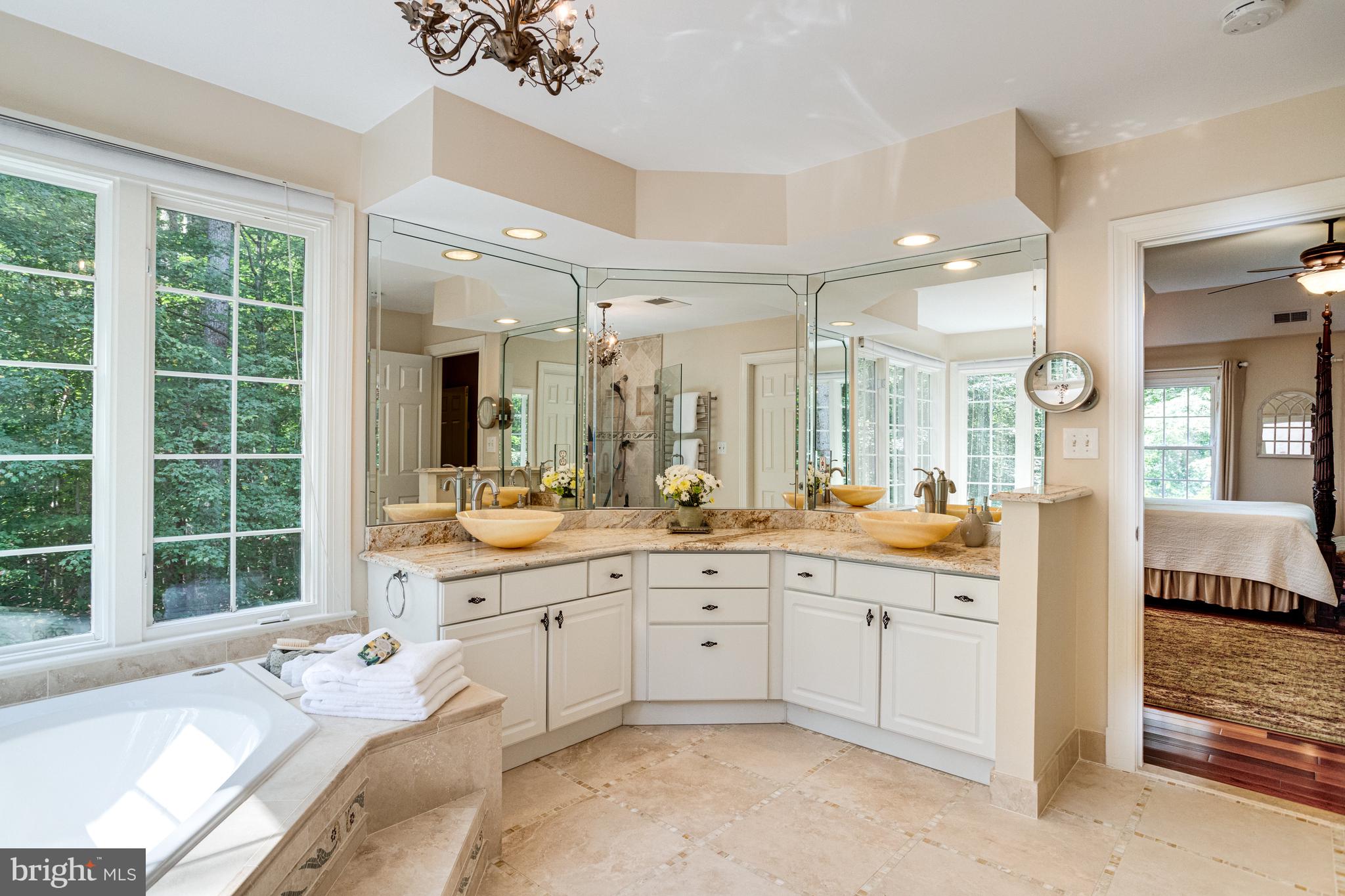 11901 Chapel Road Clifton, VA 20124 - Photo 50 of 98 Travertine floor with Onyx accents