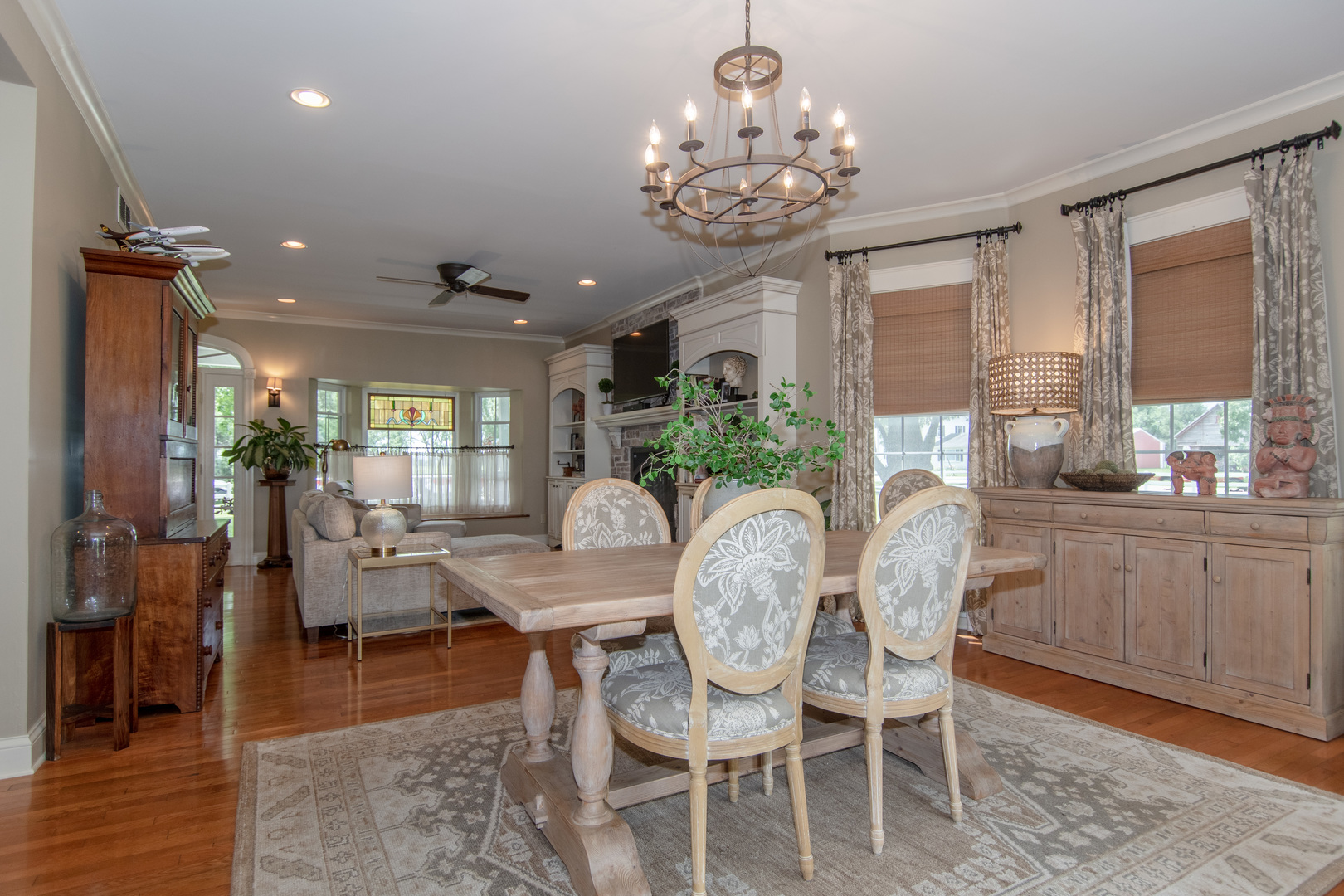 7961 Chicago Road Minooka, IL 60447 - Photo 35 of 63 a view of a dining room with furniture window and wooden floor