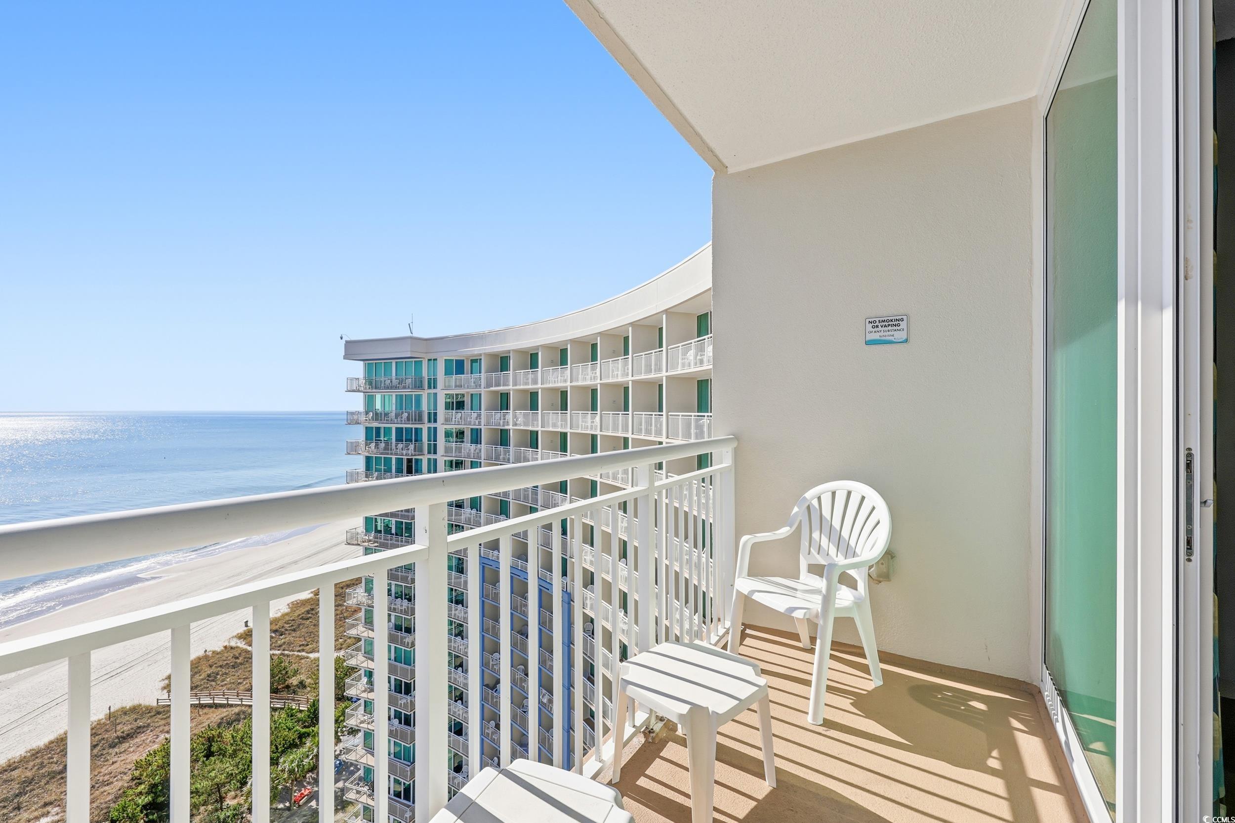 300 North Ocean Boulevard, Unit 1608 North Myrtle Beach, SC 29582 - Photo 24 of 30 Balcony with view of water and beach