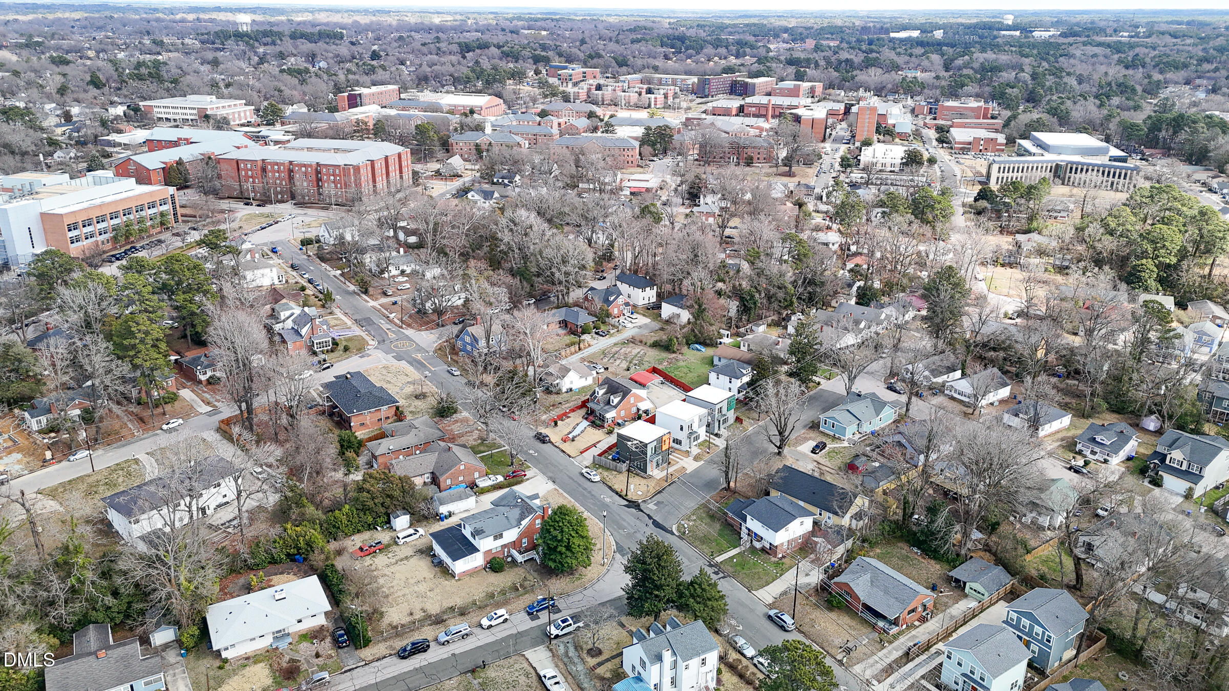 134 Nelson Street Durham, NC 27707 - Photo 24 of 25 an aerial view of a city with lots of residential buildings