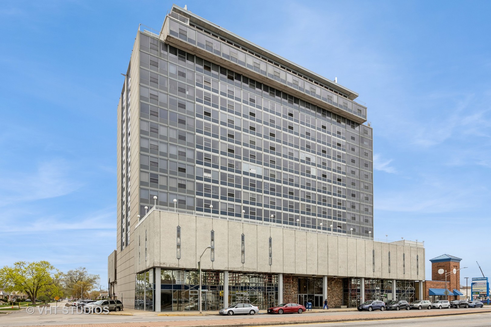 a front view of a building