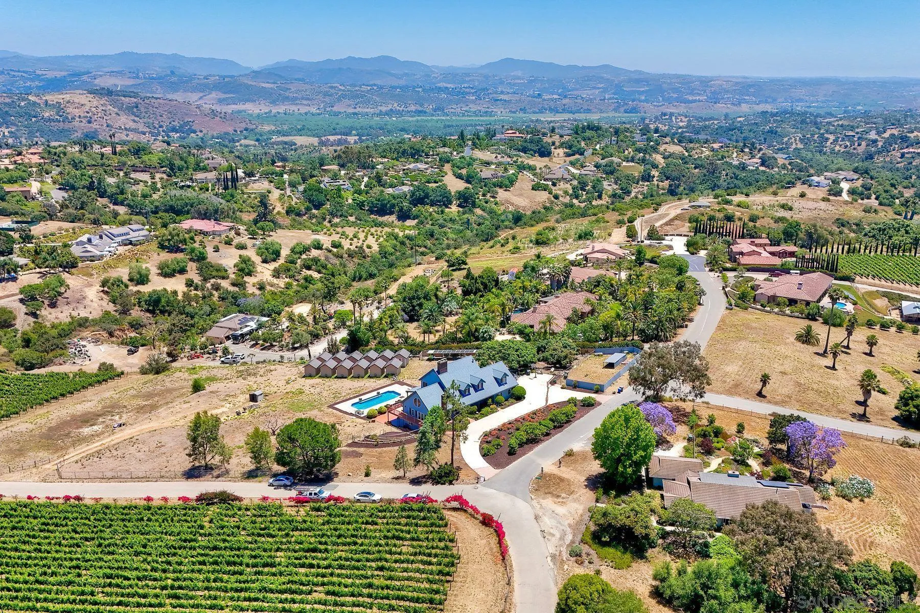 2511 Vía Rancheros Fallbrook, CA 92028 - Photo 11 of 59 an aerial view of residential houses and outdoor space