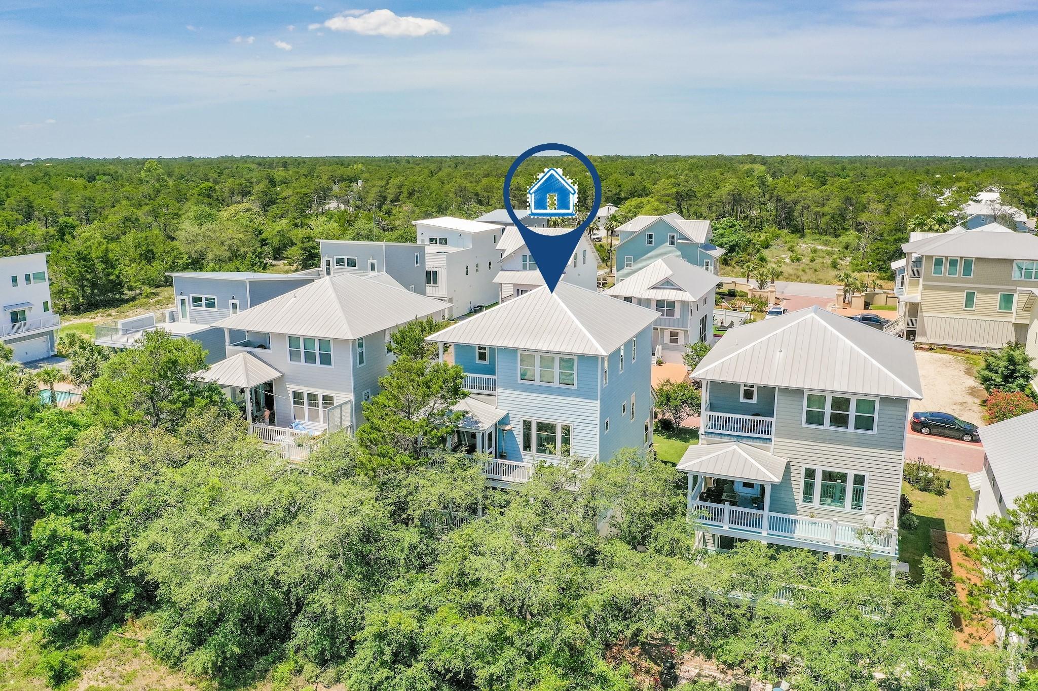 5 Inlet Cove Inlet Beach, FL 32461 - Photo 43 of 52 a aerial view of a house with a yard and lake view