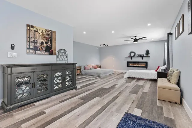 a living room with furniture and a couch