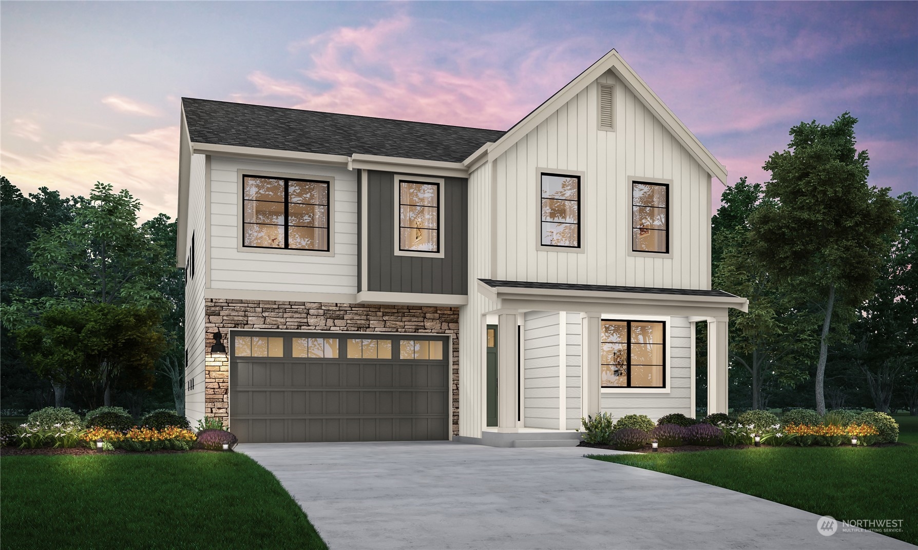 4404 242nd Place Southeast, Unit LOT23 Bothell, WA 98021 - Photo 1 of 38 a front view of a house with a yard