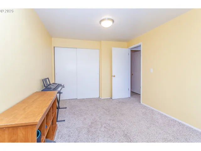 a room with a table and a chair