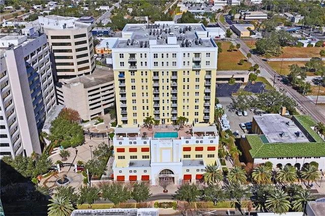an aerial view of a house