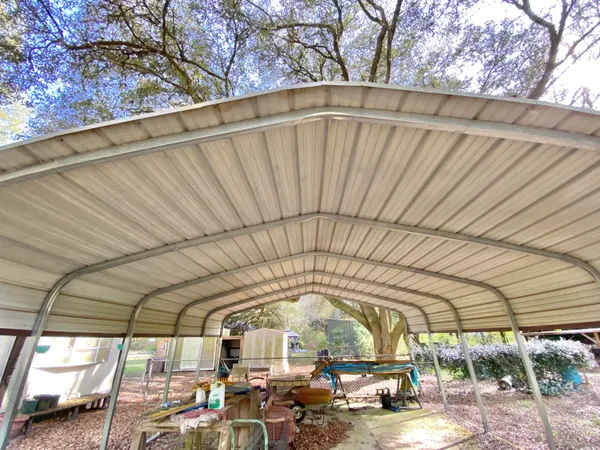 a view of building with yard