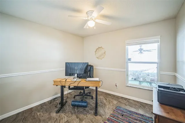 a view of a room with workspace