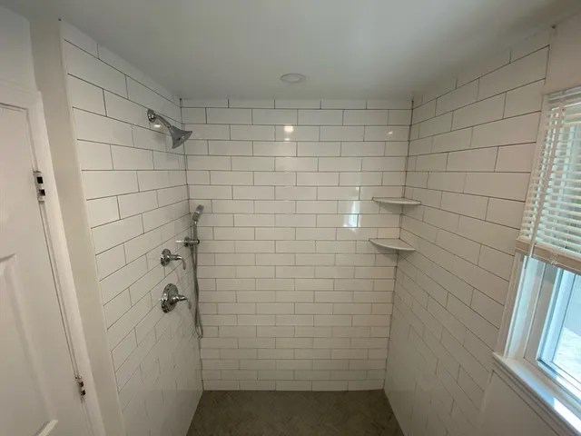 a bathroom with a shower