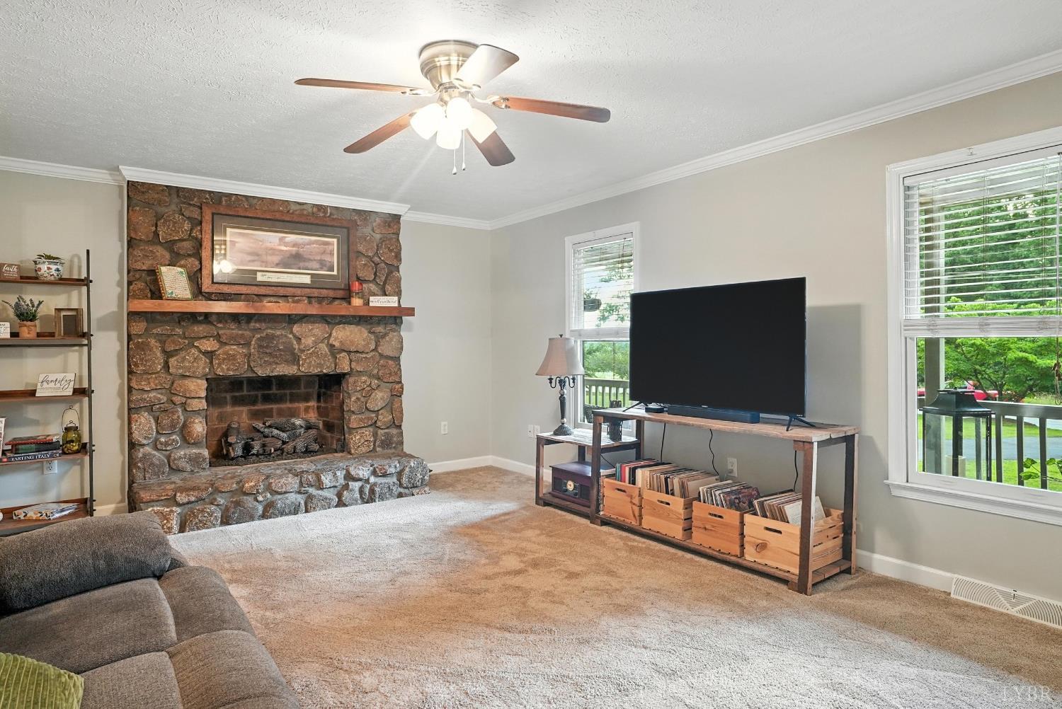 69 Gough Road Rustburg, VA 24588 - Photo 12 of 61 a living room with furniture and a flat screen tv