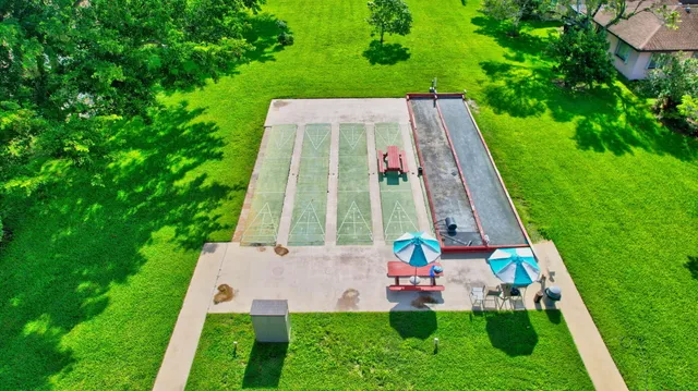 an aerial view of a house