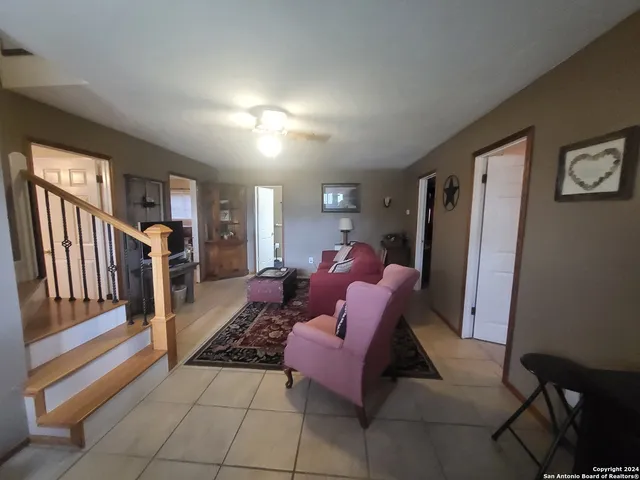 a living room with furniture