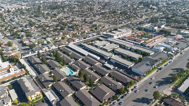 an aerial view of a city