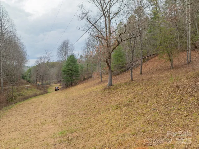 a view of a backyard of the house