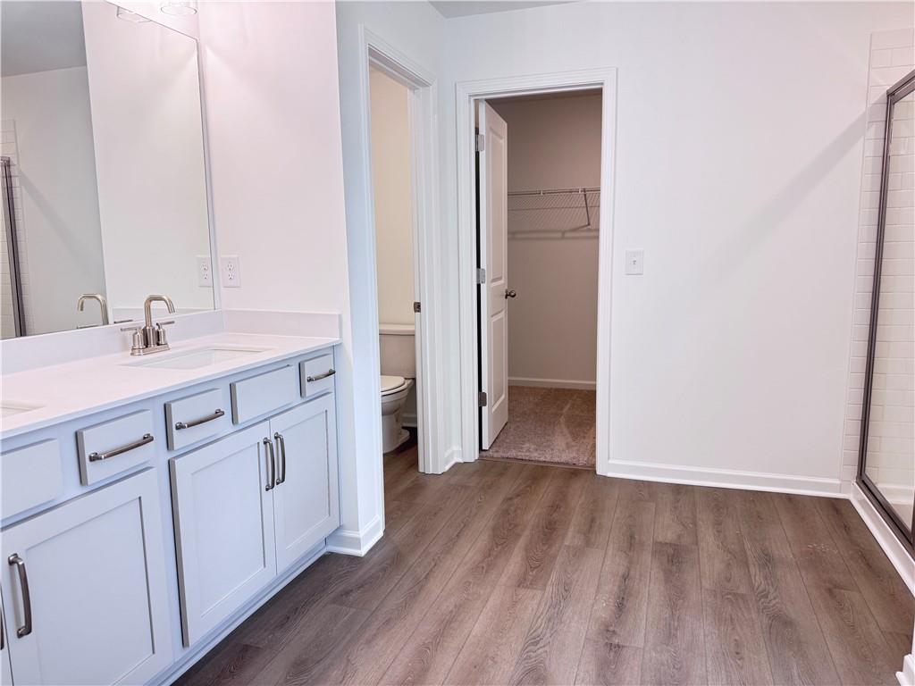 334 Silverleaf Trail Bethlehem, GA 30620 - Photo 21 of 30 a view of a sink and a mirror with cabinets