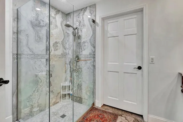 a bathroom with a shower