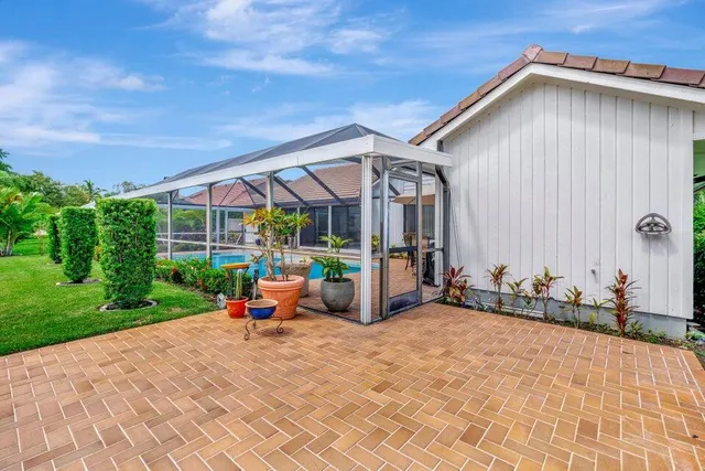 a backyard of a house with garden view and mountain view