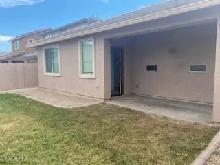 a view of backyard of house