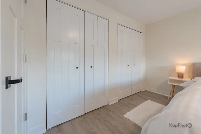 a view of a livingroom with a hardwood floor