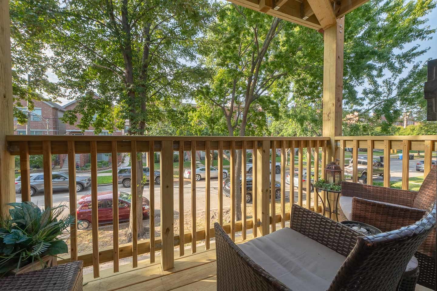 6612 West 64th Place, Unit 2W Chicago, IL 60638 - Photo 27 of 28 a balcony with wooden floor