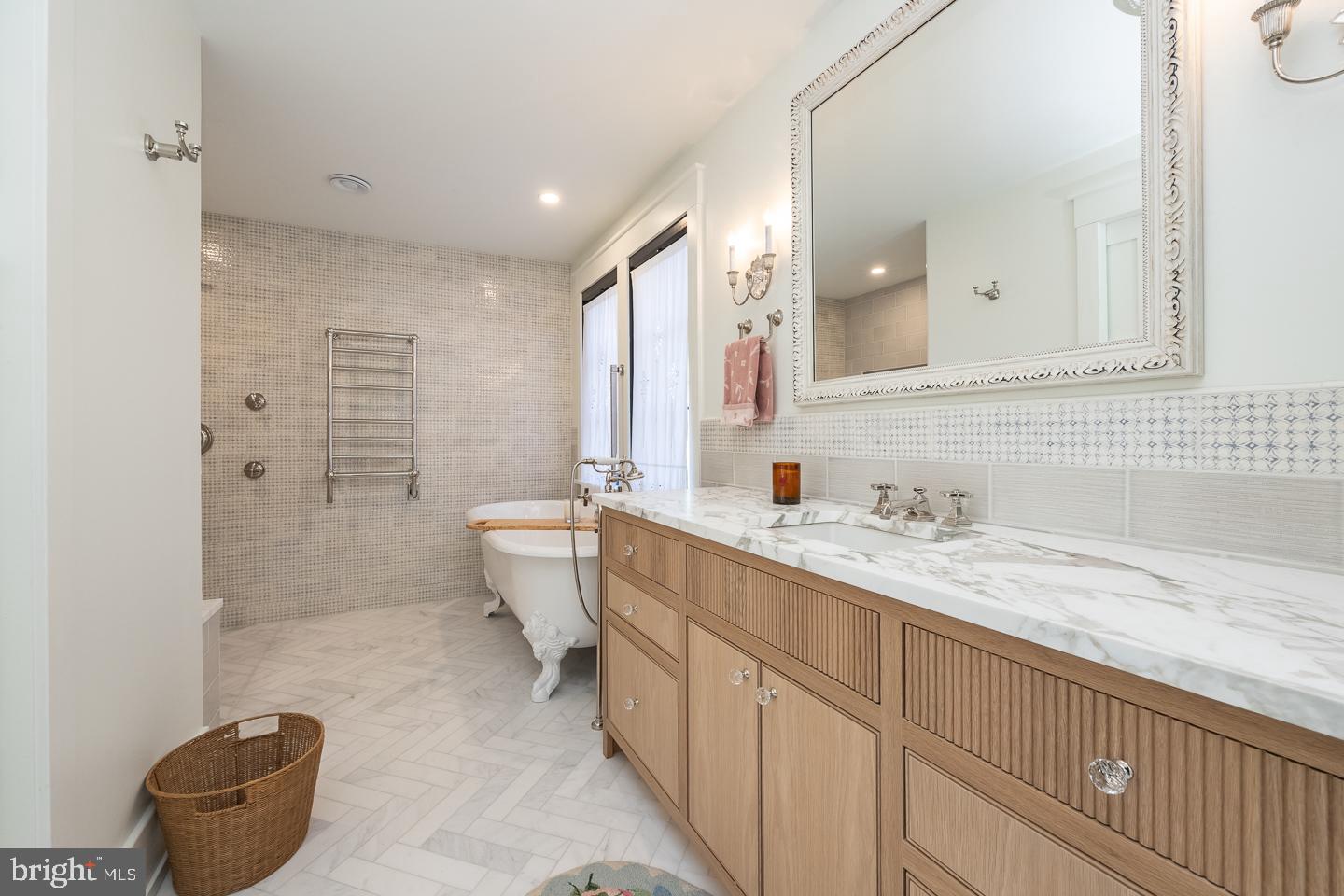 1256 Hollow Road Chester Springs, PA 19425 - Photo 44 of 79 En-suite bathroom w/marble floors & storage vanity