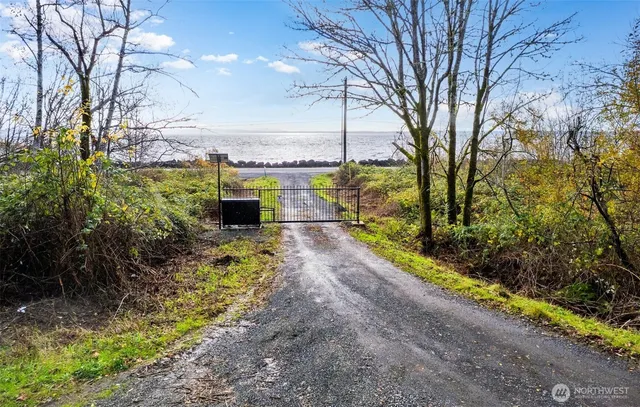 a view of a yard from a balcony