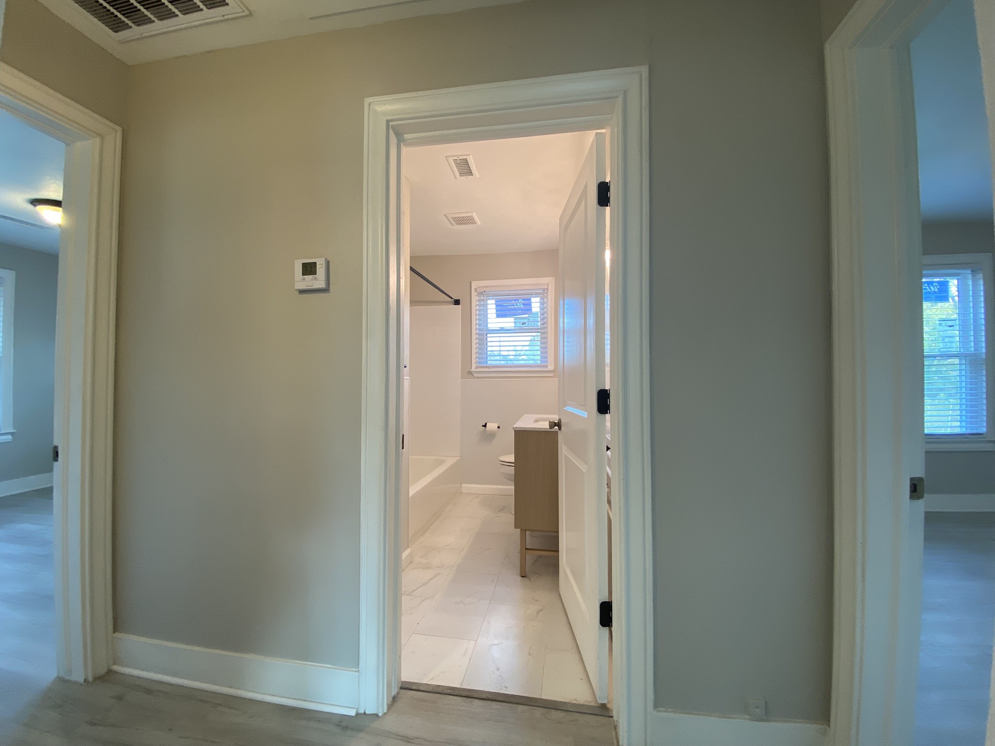 628 King Street Houston, TX 77022 - Photo 17 of 24 View from the dining room, find the Hollywood styled secondary rooms and bathroom.