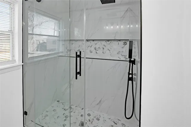 a bathroom with a shower