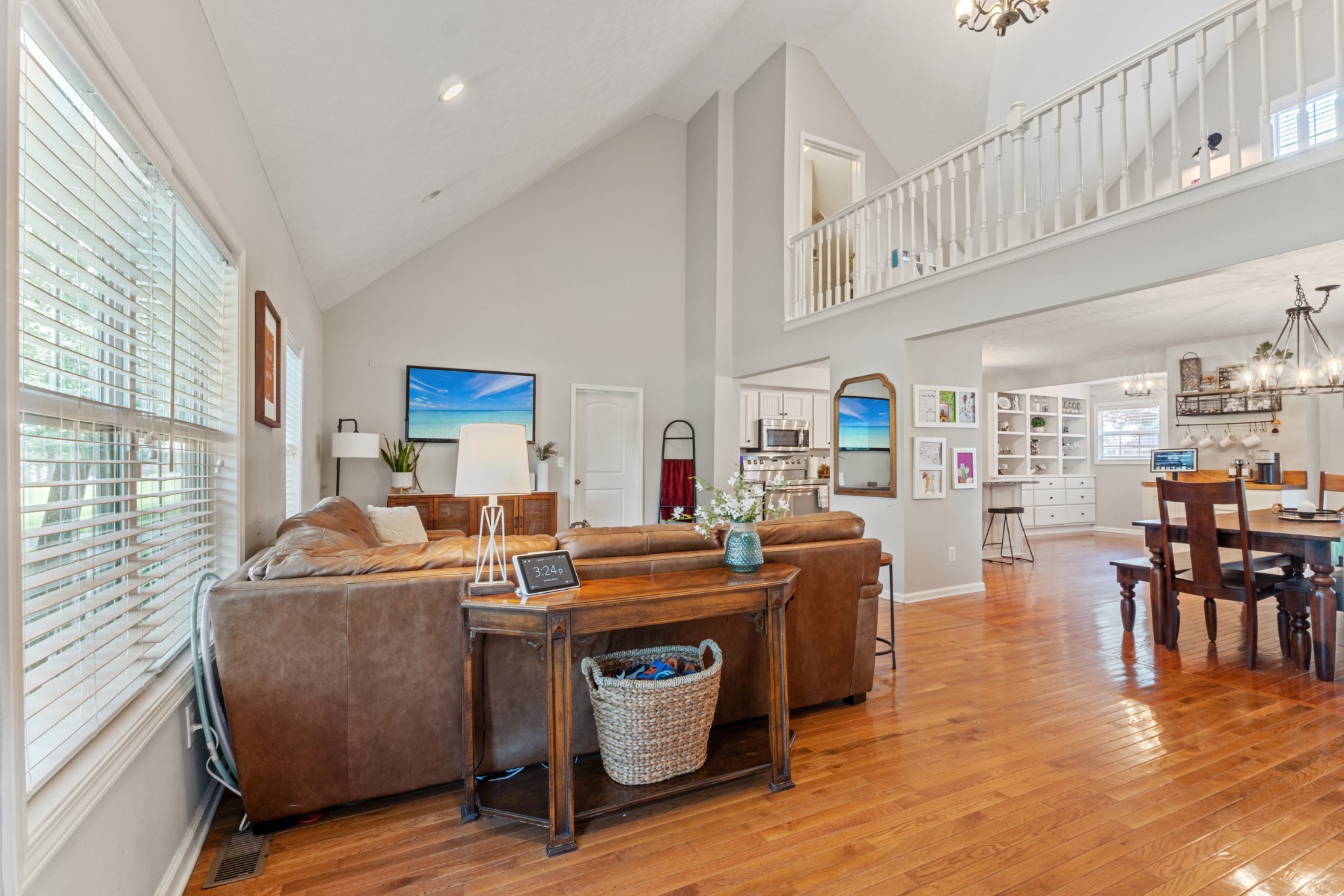 105 South Palmers Chapel Road White House, TN 37188 - Photo 9 of 42 The main level is all hardwood, with recessed lighting and neutral paint in the living room.
