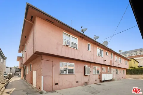 a front view of a building with street