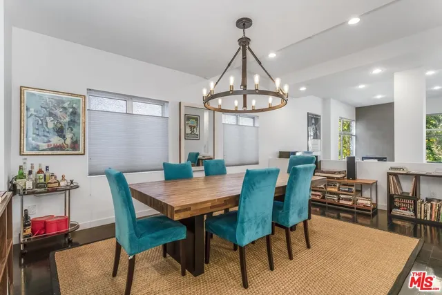 a view of a dining room and livingroom view