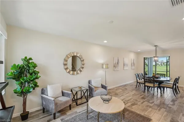 a living room with furniture