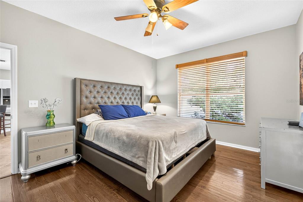 8853 Cypress Hammock Drive Tampa, FL 33614 - Photo 20 of 41 a bed sitting in a bedroom next to a window and a chandelier