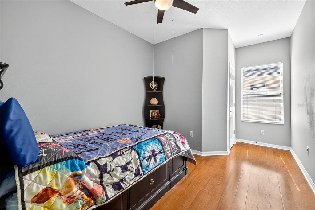 8853 Cypress Hammock Drive Tampa, FL 33614 - Photo 28 of 41 a bedroom with a bed and a chandelier