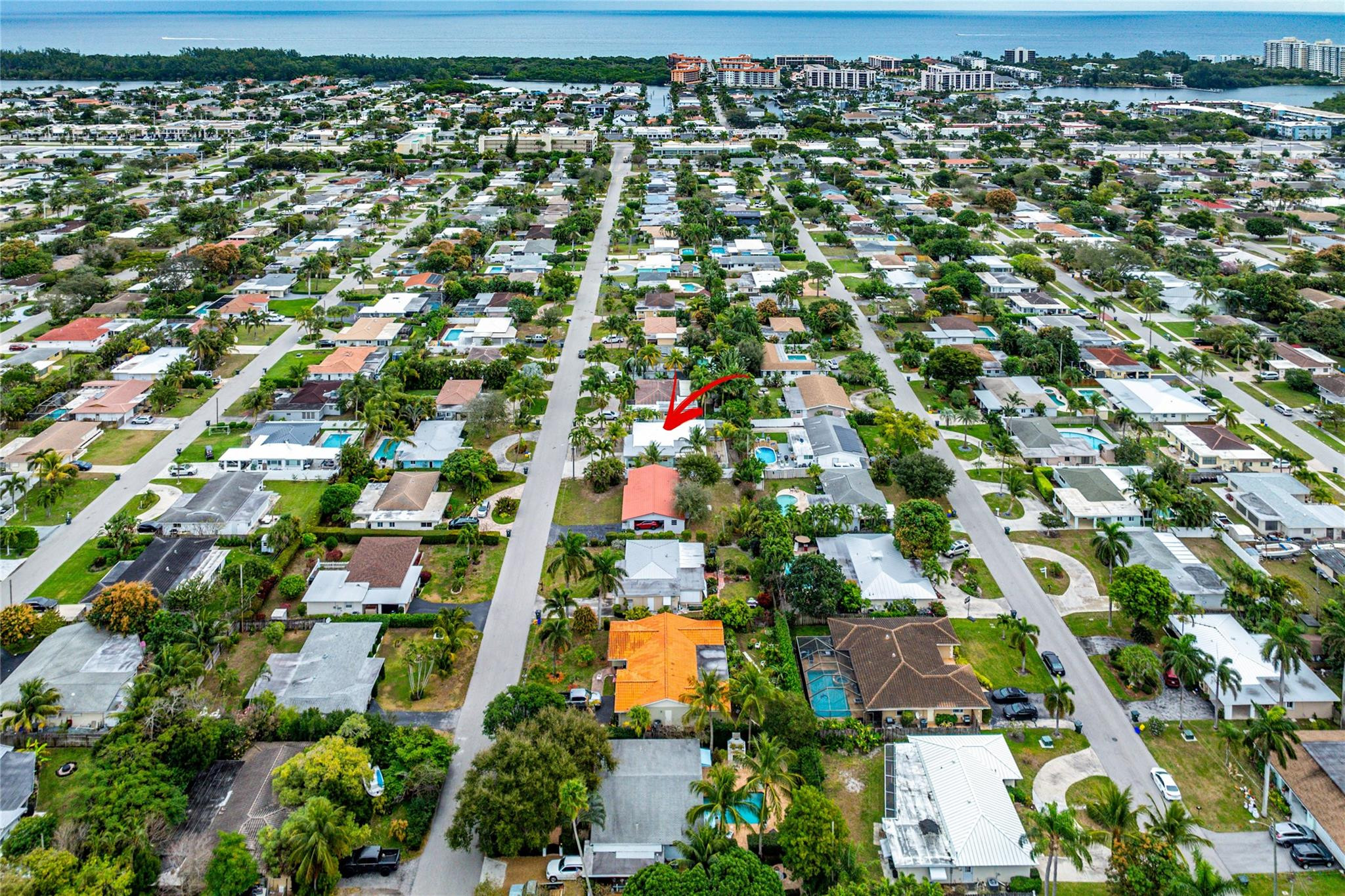 290 Northeast 29th Street Boca Raton, FL 33431 - Photo 46 of 48 an aerial view of residential houses with outdoor space and street view