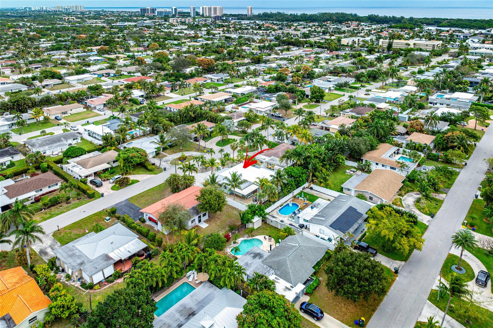 290 Northeast 29th Street Boca Raton, FL 33431 - Photo 47 of 48 an aerial view of residential houses with outdoor space and trees