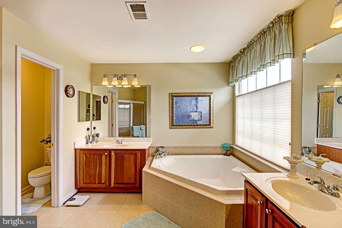 605 Sand Road Severn, MD 21144 - Photo 15 of 30 a bathroom with a tub a sink and a large mirror