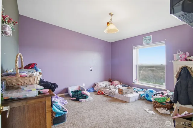 a bedroom with furniture and a window