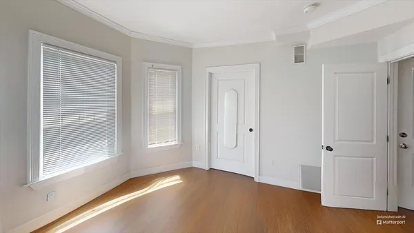 an empty room with a window