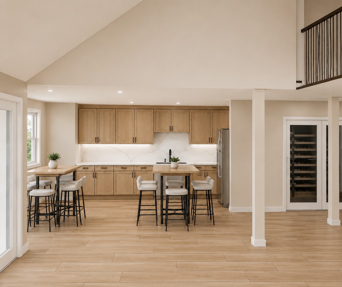 9115 Bush Buck Lane Conroe, TX 77303 - Photo 2 of 45 renderings show renovation possibilites, re-workign the original kitchen into an entertaiing space to the large living area